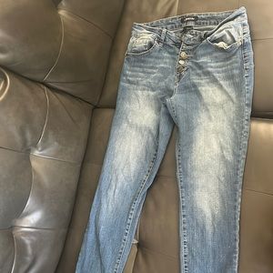 Women’s dark wash jeans multi button
